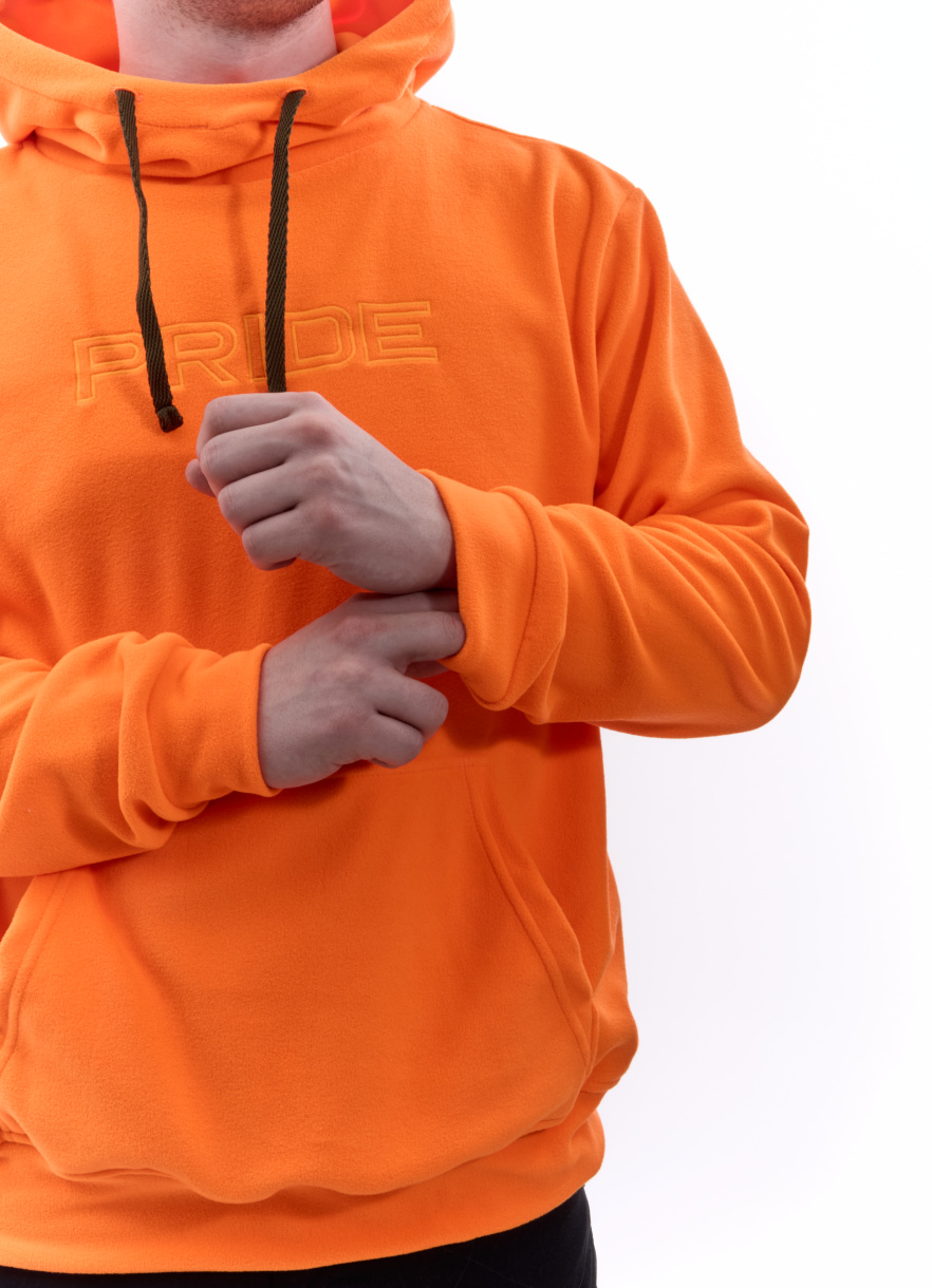 Мерч толстовка флисовая PRIDE, ярк.оранжевый