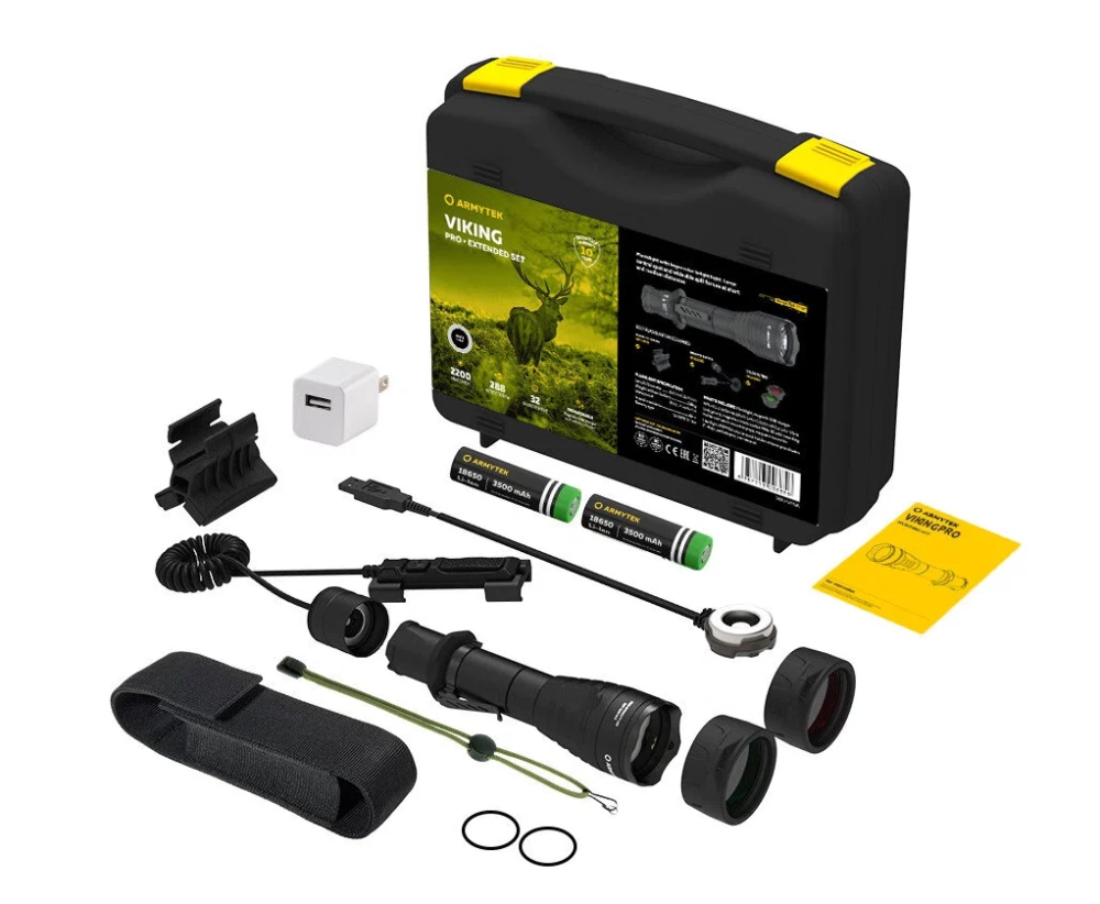 Фонарь Armytek Viking Pro Magnet USB Extended Set Охотничий набор, цвет белый